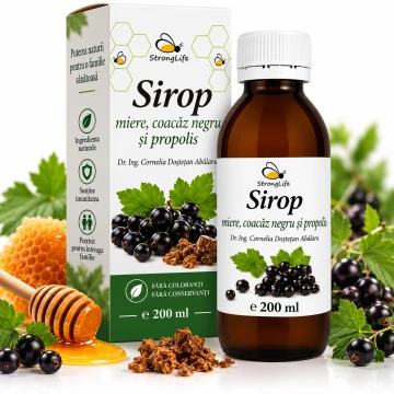 Sirop de coacaze negre si propolis cu miere de albine - 200ml by Dr. Ing. Cornelia Dostetan Abalaru apicultor - Img 3