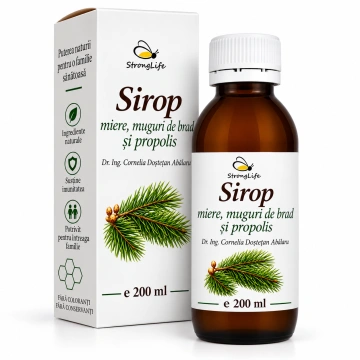 Sirop din muguri de brad si propolis cu miere de albine - 200ml by Dr. Ing. Cornelia Dostetan Abalaru apicultor