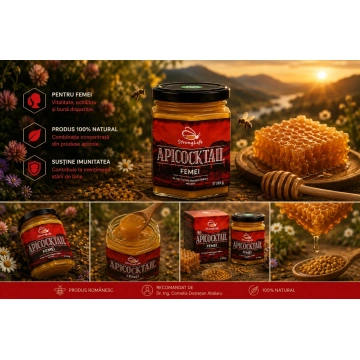 ApiCocktail® Femei - 225g cocktail apicol pentru imunitate din miere, polen, propolis, laptisor de matca by Dr. Ing. Cornelia Dostetan Abalaru apicultor - Img 5