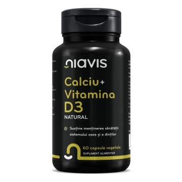 Calciu + Vitamina D3 Natural 60 cps