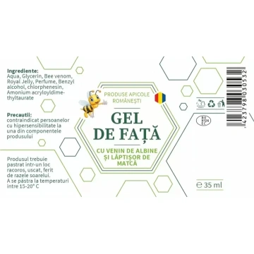 Gel de fata cu venin de albine si laptisor de matca - 30ml by Dr. Ing. Cornelia Dostetan Abalaru apicultor - Img 6