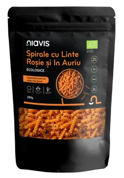 Spirale cu Linte Rosie si In Auriu Ecologice/BIO 250g