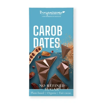Ciocolata cu pudra de carob si curmale, bio, 60g, Benjamissimo