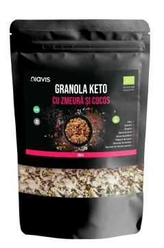 Granola Keto cu Zmeura si Cocos Ecologica/BIO 200g