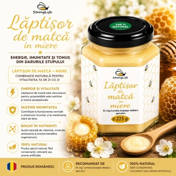 Laptisor de matca in miere - 225g by Dr. Ing. Cornelia Dostetan Abalaru apicultor - Img 3