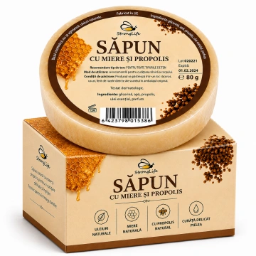 Sapun natural cu miere si propolis - 80g by Dr. Ing. Cornelia Dostetan Abalaru apicultor