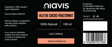Ulei Caprilis (Ulei de Cocos Fractionat) 100ml - Img 3
