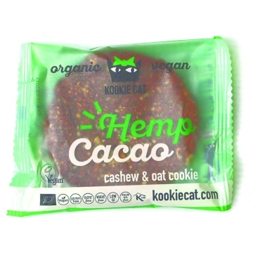 Cookie cu seminte de canepa si cacao bio 50g Kookie Cat