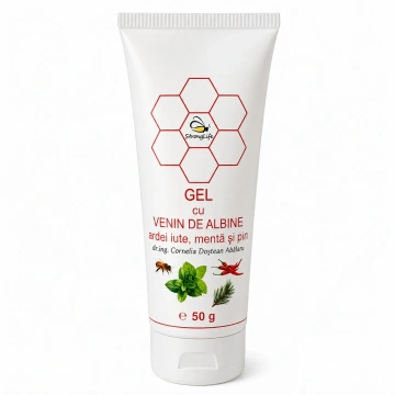 Gel revigorant cu venin de albine - 50g, ardei iute, menta si pin by Dr. Ing. Cornelia Dostetan Abalaru apicultor - Img 3