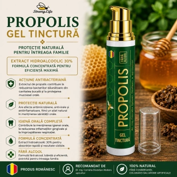 Gel Tinctura Propolis 30% StrongLife- 15ml by Dr. Ing. Cornelia Dostetan Abalaru apicultor - Img 3