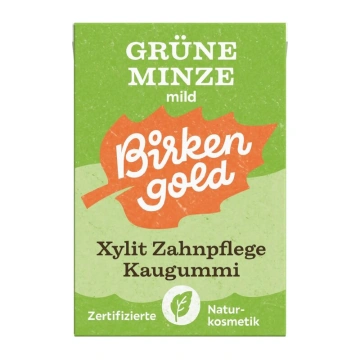 Guma de mestecat cu aroma usoara de menta indulcita cu xylitol 20 drajeuri 28g Birkengold
