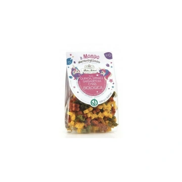 Paste unicorni tricolore cu porumb, sfecla, spanac si quinoa bio 250g Pasta Natura
