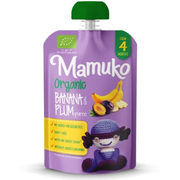 Piure de banane si prune bio 4+ luni 100g Mamuko