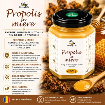 Propolis in miere - 225g by Dr. Ing. Cornelia Dostetan Abalaru apicultor - Img 3