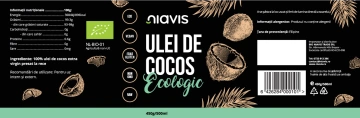 Ulei de Cocos Extra Virgin Ecologic/BIO 450g/500ml - Img 2