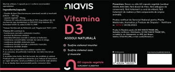 Vitamina D3 4000ui Naturala 60 cps - Img 2