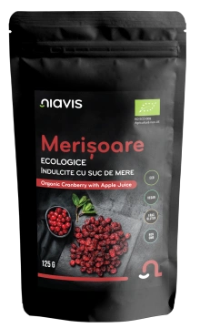 Merisoare Ecologice/BIO Indulcite cu Suc de Mere 125g