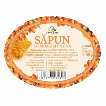 Sapun natural cu miere si catina - 80g by Dr. Ing. Cornelia Dostetan Abalaru apicultor - Img 5