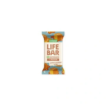 Baton proteic de ovaz cu caramel sarat, bio, 40g, Lifebar