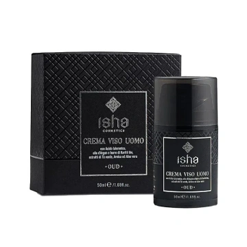 Crema de fata cu acid hialuronic si ulei de argan pentru barbati 50ml Isha