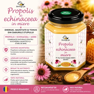 Propolis si echinaceea in miere - 225g by Dr. Ing. Cornelia Dostetan Abalaru apicultor - Img 3