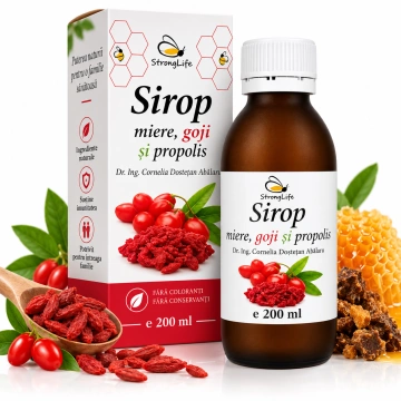 Sirop de goji si propolis cu miere de albine - 200ml by Dr. Ing. Cornelia Dostetan Abalaru apicultor - Img 3
