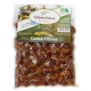 Masline verzi vidate bio 500g Stamatakos Olivegrove