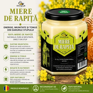 Miere de rapita 100% naturala - 1kg by Dr. Ing. Cornelia Dostetan Abalaru apicultor - Img 2