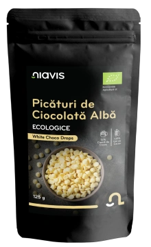 Picaturi de Ciocolata Alba Ecologice/BIO 125g
