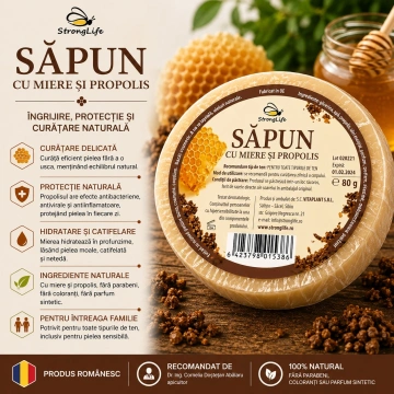 Sapun natural cu miere si propolis - 80g by Dr. Ing. Cornelia Dostetan Abalaru apicultor - Img 2