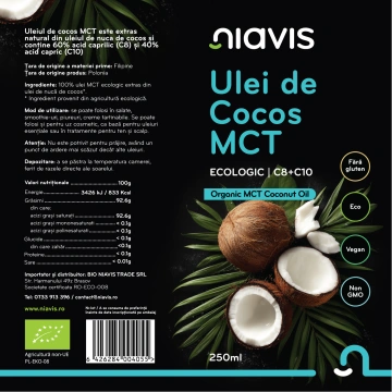 Ulei de Cocos MCT C8+C10 Ecologic 250ml - Img 2