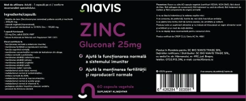 Zinc Gluconat 25mg 60cps - Img 2