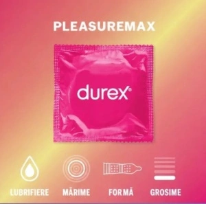Prezervative cu striatii Durex Pleasuremax, 56 mm