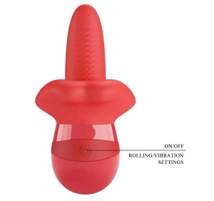 Stimulator Obelia, 10 Moduri Vibratii, 10 Moduri Rotatii, TPE Moale, USB, Rosu, 13.8 cm - Img 3