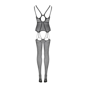 Bodystocking Plasa Negru, Design Geometric, Seducție Structurată - Img 3