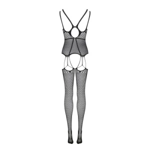 Bodystocking Plasa Negru, Design Geometric, Seducție Structurată - Img 3