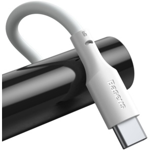 Cablu alimentare si date Baseus Simple Wisdom, Fast Charging Data Cable pt. smartphone, USB la USB Type-C 5A (2buc/set), 1.5m, alb - Img 3
