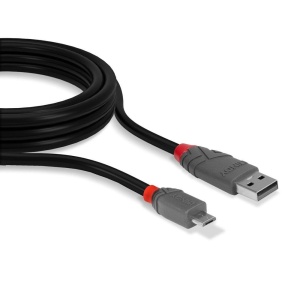 Cablu transfer Lindy LY-36732, USB 2.0 Type A to MicroUSB, 1m, Anthra Line - Img 2
