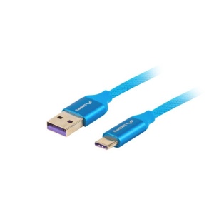 Cablu USB-C(M) USB-A(M) 2.0 1 m albastru Premium 5A