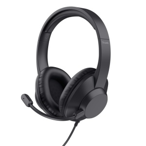 Casti Trust cu fir Ayda Max USB, interfata USB-C, USB-A, frecventa raspuns 20 Hz, 20.000 Hz, negru