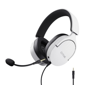 Casti Trust cu fir GXT 489W Fayzo, material ABS, lungime cablu detasabil 120cm, conector 3.5mm, frecventa raspuns 20 Hz, 20.000 Hz, senzivitate 100 dB, sunet stereo, microfon omnidirectional, senzor electret, alb