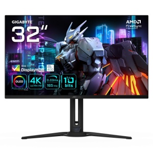 Gigabyte AORUS FO32U gaming monitor diagonala 31.5", 699.48 x 394.73 mm, OLED, Anti-Reflection, Rezolutie: 3840 x 2160 (UHD), Luminozitate: 250 cd/m2, Contrast: 1.5M:1, Unghi vizualizare: 178°(H)/178°(V), Timp raspuns: 0.03ms GTG, Refresh rate: 165Hz,