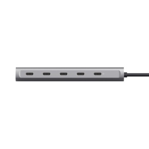 Hub Trust Halyx, 5 porturi USB-C 3.2 gen 1: 1 USB-C 100W PD port / 4 USB-C data ports, USB PD 3.0, gri - Img 5