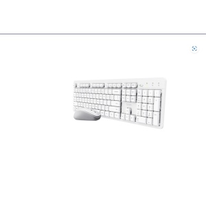 Kit Trust Ody II wireless, cu taste silentioase, cu functie de power saving, rezistenta la stropire, conectare tip USB-A 2.0, include 2 baterii, compatibila PC/Laptop (Windows, MacOS, Chrome OS), rezolutie mouse 1600 DPI, optic, alb