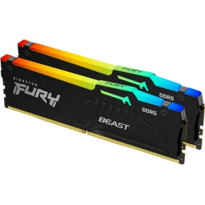 Memorie RAM Kingston64GB DDR5 6400MHz CL32 Dual Channel Kit FURY Beast RGB