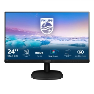 Monitor Philips 23.8" 243V7QJABF/00, Diagonal (inch): 23.8, Diagonal (cm): 60.5, Aspect ratio: 16:9, Panel: IPS, Resolution: 1920x1080, Refresh Rate: 75Hz, Response time GtG: 4ms, Brightness (max): 250 cd/㎡, Contrast (static) : 1000:1, Contrast - Img 1