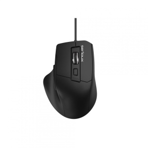 MOUSE SERIOUX SRXM-OPM168 Mouse optic cu fir USB 6D Culoare neagră Design ERGO Complet negru cu capac superior din cauciuc 6 butoane DPI: 1200-1800-2400-3600DPI Cablu PVC negru de 1,5 m Ambalaj OEM în cutie de culori