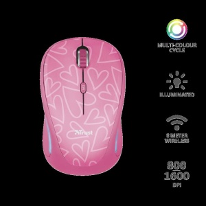 Mouse Trust Yvi FX, Wireless, roz - Img 2