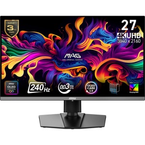 MSI MAG 272UP QD-OLED X24. Display diagonal: 67.3 cm (26.5"), Display resolution: 3840 x 2160 pixels, HD type: 4K Ultra HD, Display technology: QD-OLED, Response time: 0.03 ms, Native aspect ratio: 16:9, Viewing angle, horizontal: 178°, Viewing angle, - Img 2