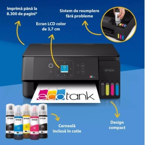 Multifunctional inkjet Epson EcoTank L3360, CISS, format A4, Color, USB + WIFI - Img 4